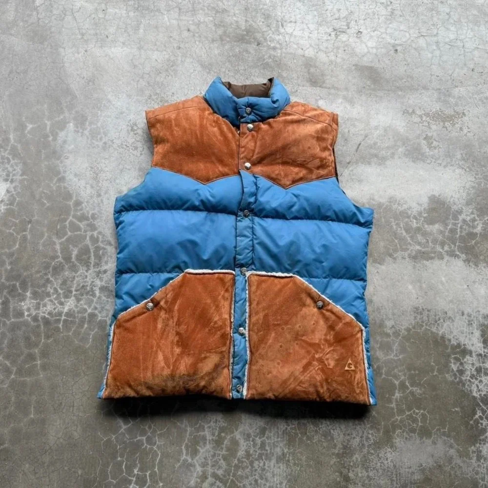 Vintage 70's GERRY down suede puffer vest large
